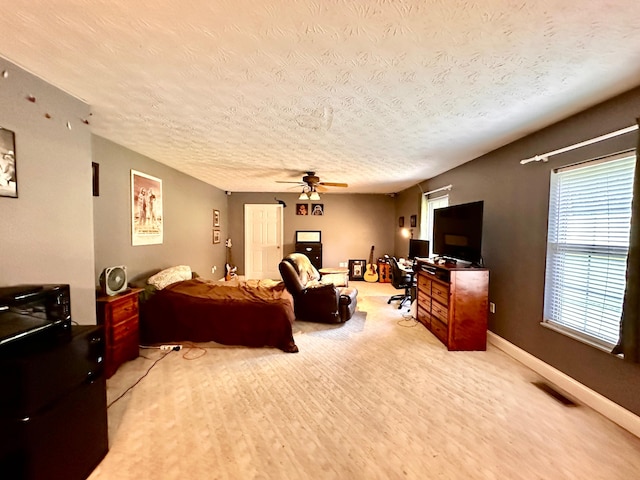 315 Sukey Hollow Rd, Williamsburg, KY 40769 - bedroom featuring a textured ceiling, a ceiling fan, and baseboards
