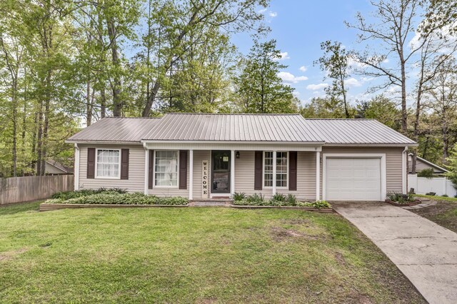 324 Circle Dr, Morehead, KY 40351 - ranch-style home with an attached garage, a porch, driveway, and metal roof