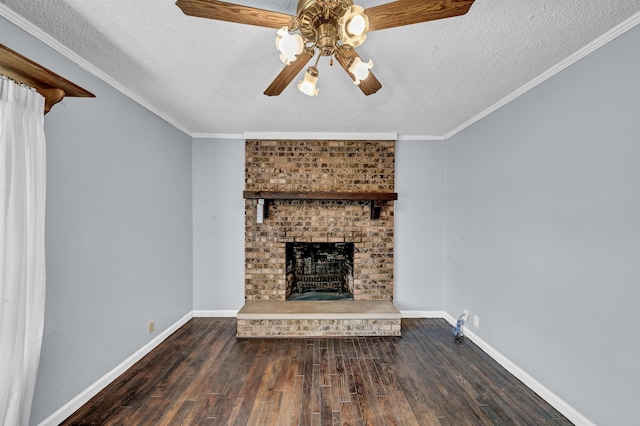 324 Circle Dr, Morehead, KY 40351 - unfurnished living room with a ceiling fan, hardwood / wood-style floors, a textured ceiling, a fireplace, and baseboards