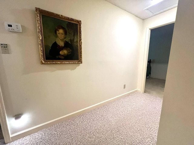 4758 Cloverlick Rd, Cumberland, KY 40823 - hall with carpet, baseboards, and attic access