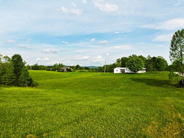 view of green lawn with a view of rural / pastoral area