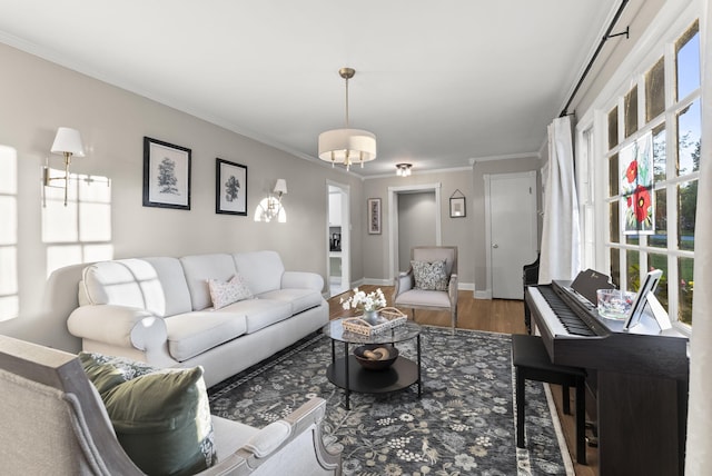 2310 Tulsa Rd, Lexington, KY 40503 - living area featuring wood finished floors, baseboards, and ornamental molding
