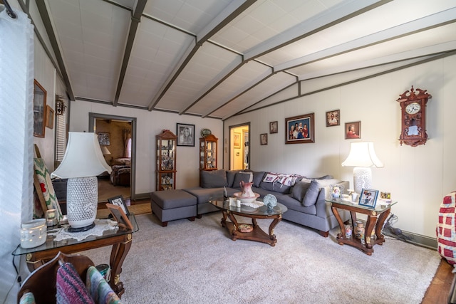 living area with carpet floors
