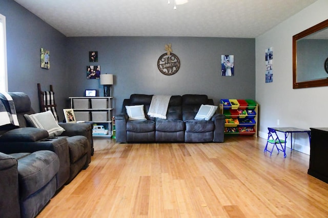 living area featuring wood finished floors
