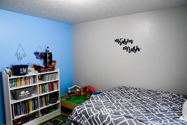 bedroom with a textured ceiling