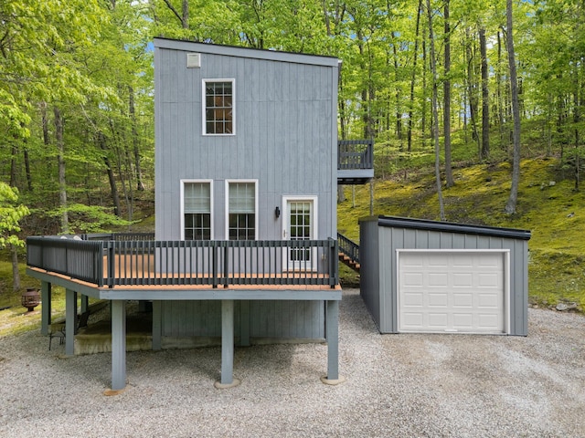 1412 Chop Chestnut Rd, Stanton, KY 40380 - rear view of property featuring an outdoor structure, a deck, and driveway