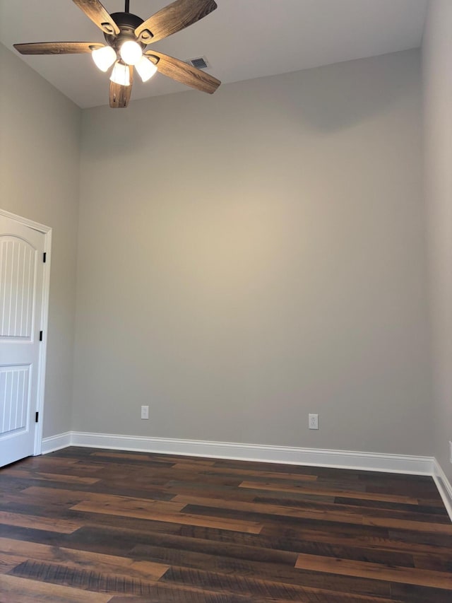 875 Ridgeview Dr, Frankfort, KY 40601 - unfurnished room featuring baseboards, dark wood-type flooring, and a ceiling fan
