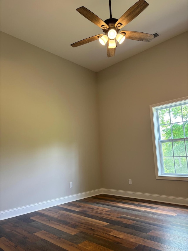 875 Ridgeview Dr, Frankfort, KY 40601 - empty room with baseboards, dark wood finished floors, and a ceiling fan