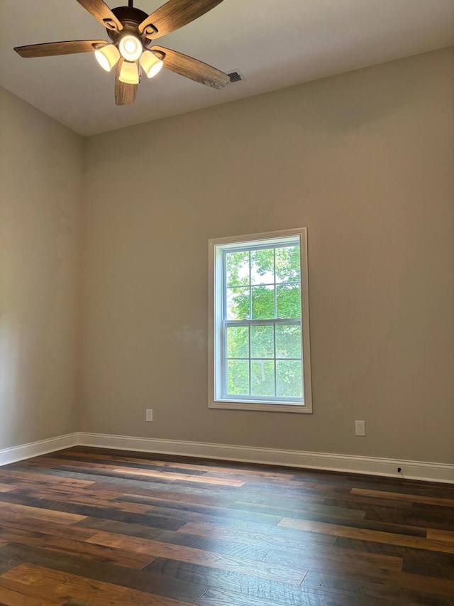 875 Ridgeview Dr, Frankfort, KY 40601 - unfurnished room with dark wood-style floors, baseboards, and ceiling fan