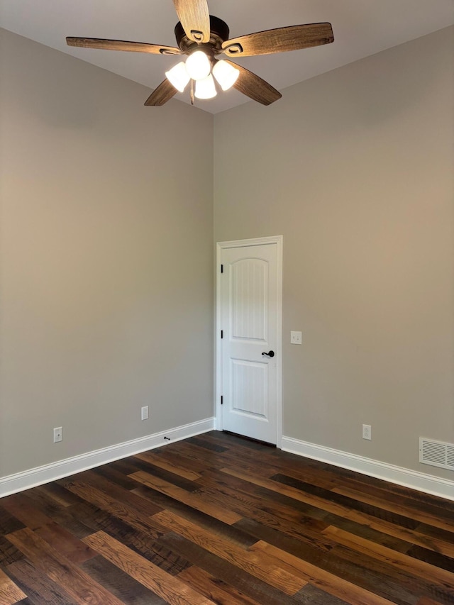 875 Ridgeview Dr, Frankfort, KY 40601 - empty room featuring ceiling fan, baseboards, and dark wood-style flooring