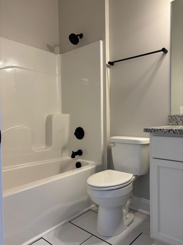 875 Ridgeview Dr, Frankfort, KY 40601 - bathroom with tile patterned floors, vanity, toilet, shower / bath combination, and baseboards