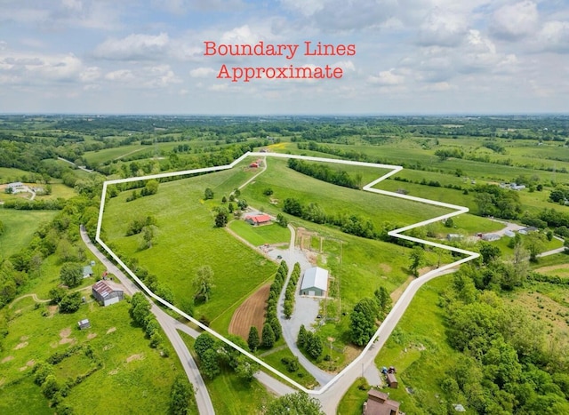 view of rural area with property boundaries highlighted and agricultural land