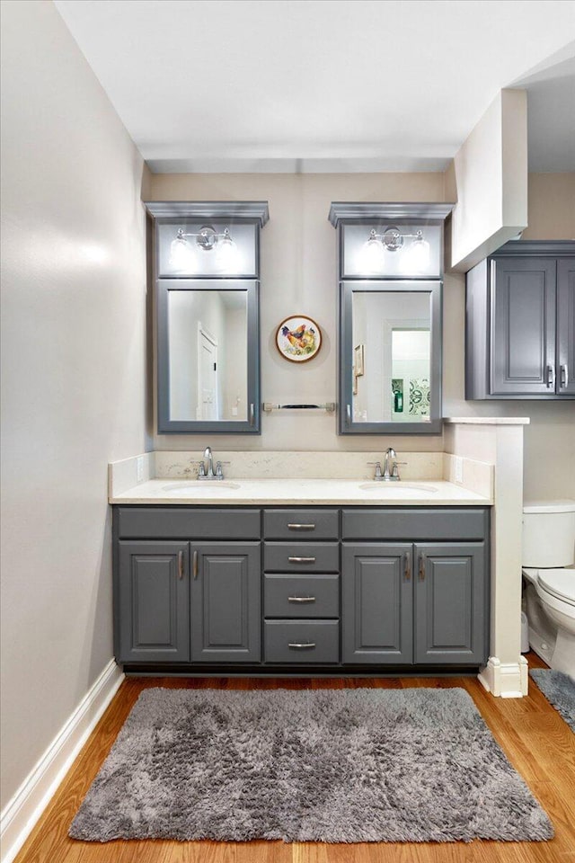 1183 The Ridings, Winchester, KY 40391 - bathroom featuring toilet, double vanity, and wood finished floors