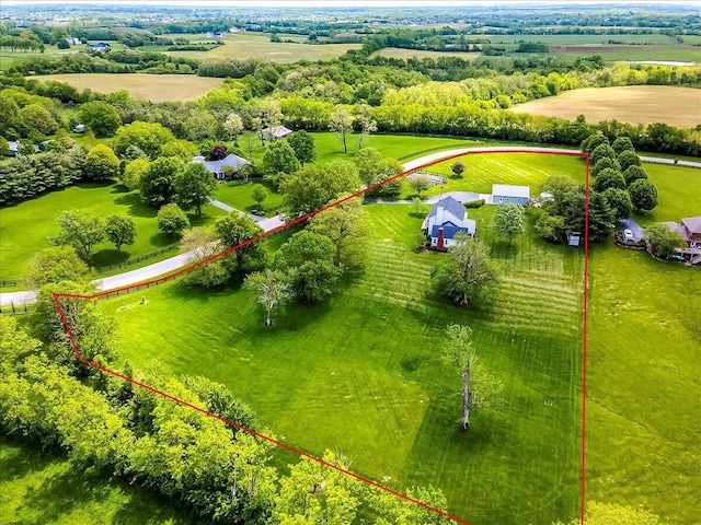 1183 The Ridings, Winchester, KY 40391 - aerial view of sparsely populated area featuring property parcel outlined