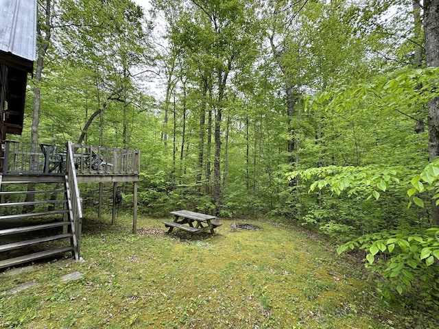 100 Buck Dr, Wellington, KY 40387 - view of yard with stairs and a wooden deck