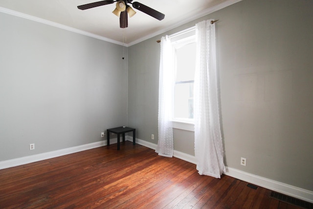 50 Sterling Ave, Fort Thomas, KY 41075 - spare room with hardwood / wood-style flooring, ceiling fan, ornamental molding, and baseboards