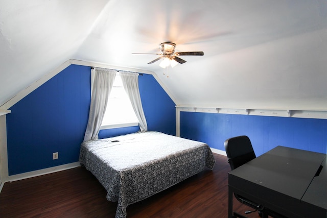 50 Sterling Ave, Fort Thomas, KY 41075 - bedroom featuring wood finished floors, baseboards, lofted ceiling, and ceiling fan