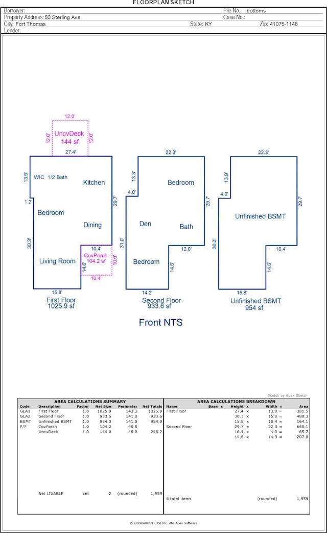 50 Sterling Ave, Fort Thomas, KY 41075 - floor plan / room layout
