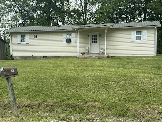 357 Powell Rd, Clay City, KY 40312 - view of front of home featuring crawl space, a front lawn, and metal roof