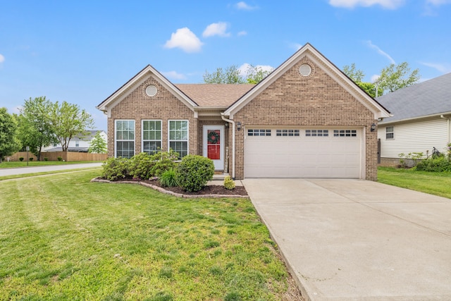 157 Cross Park Dr, Georgetown, KY 40324 - view of front of home featuring brick siding, an attached garage, concrete driveway, and a front yard