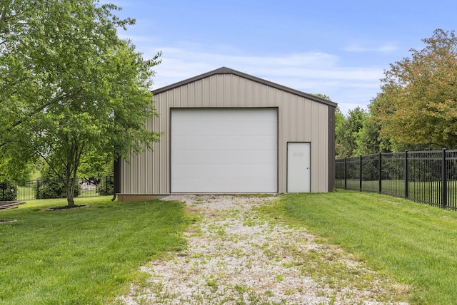 detached garage with driveway