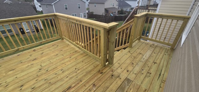 deck featuring a residential view