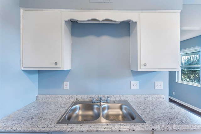 1517 Steadmantown Ln, Frankfort, KY 40601 - kitchen featuring a sink, white cabinets, and light countertops