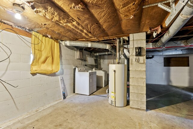 834 Boyd Ave, Danville, KY 40422 - unfinished below grade area featuring water heater and washer and clothes dryer
