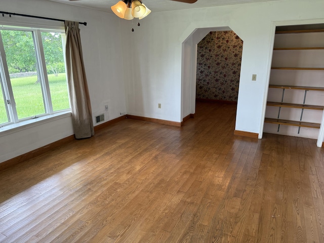 8023 Old Richmond Rd, Lexington, KY 40515 - empty room featuring wood finished floors, baseboards, and ceiling fan