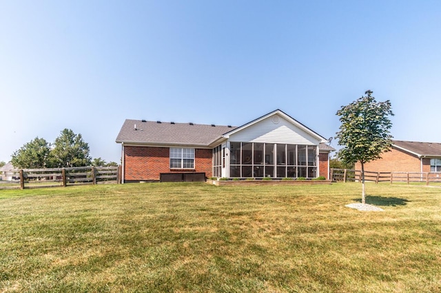 129 General Cleburne Dr, Richmond, KY 40475 - rear view of house with brick siding and a sunroom