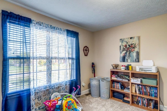 129 General Cleburne Dr, Richmond, KY 40475 - game room with carpet flooring, baseboards, and a textured ceiling