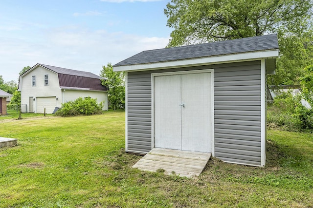 view of shed