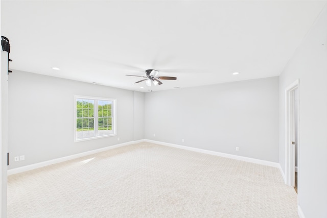 663 John R Jones Rd, London, KY 40741 - unfurnished room featuring a ceiling fan, light carpet, recessed lighting, and baseboards