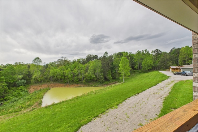 663 John R Jones Rd, London, KY 40741 - view of community featuring dirt driveway, a forest view, and a lawn