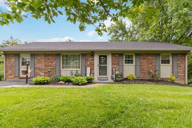 429 Old Danville Rd, Lancaster, KY 40444 - single story home featuring brick siding, a front yard, and a shingled roof