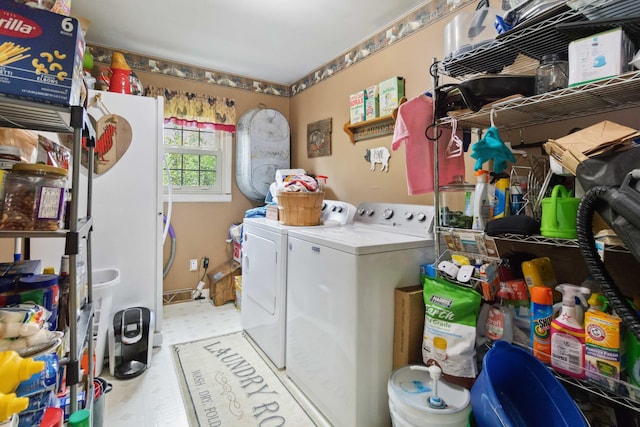 429 Old Danville Rd, Lancaster, KY 40444 - washroom featuring tile patterned floors and separate washer and dryer