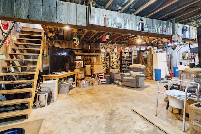 429 Old Danville Rd, Lancaster, KY 40444 - unfinished below grade area with freestanding refrigerator