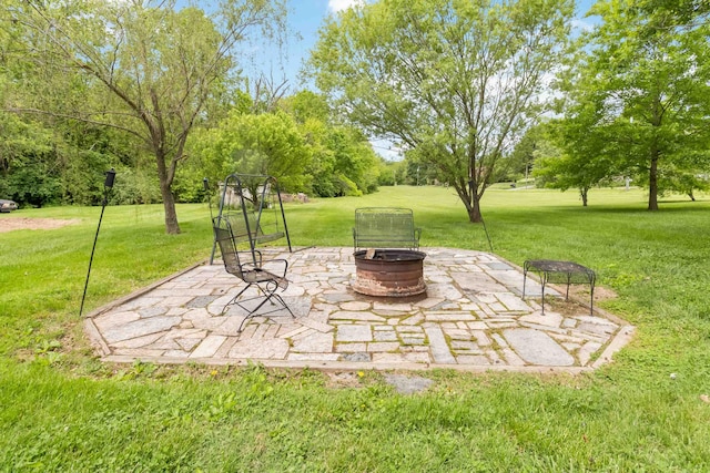 429 Old Danville Rd, Lancaster, KY 40444 - view of patio with an outdoor fire pit