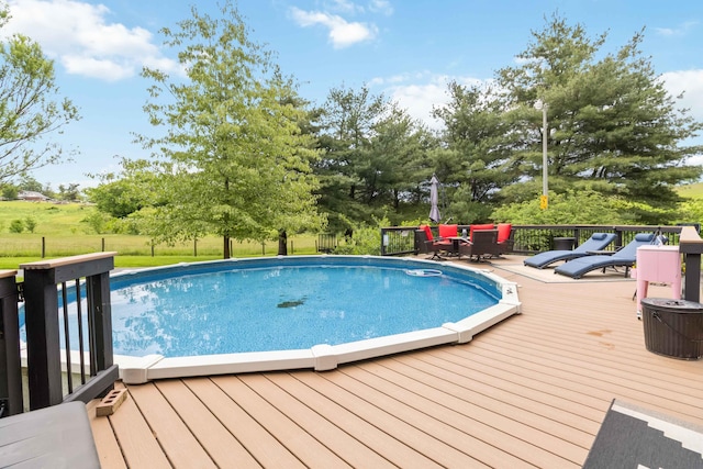 429 Old Danville Rd, Lancaster, KY 40444 - swimming pool featuring a wooden deck and outdoor dining area