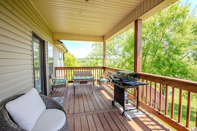 63 Liam Way, Paint Lick, KY 40461 - wooden deck with outdoor lounge area and area for grilling