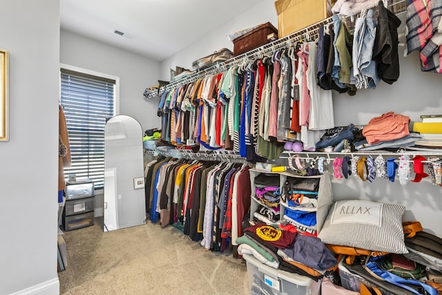 spacious closet featuring carpet