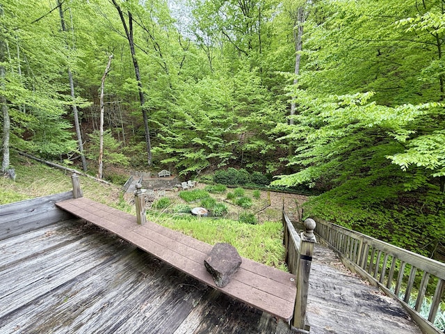 118 Timber Ln, Morehead, KY 40351 - wooden deck with a forest view