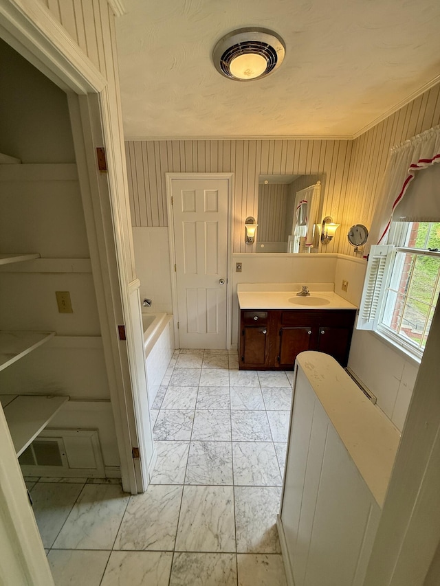 118 Timber Ln, Morehead, KY 40351 - full bath with marble finish flooring, a garden tub, and vanity