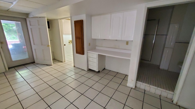118 Timber Ln, Morehead, KY 40351 - kitchen with white cabinets, light countertops, and light tile patterned flooring