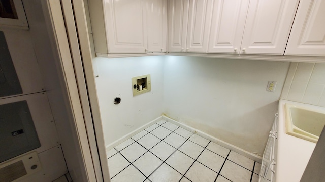 118 Timber Ln, Morehead, KY 40351 - laundry area with cabinet space, baseboards, washer hookup, and light tile patterned flooring