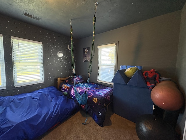 bedroom with carpet