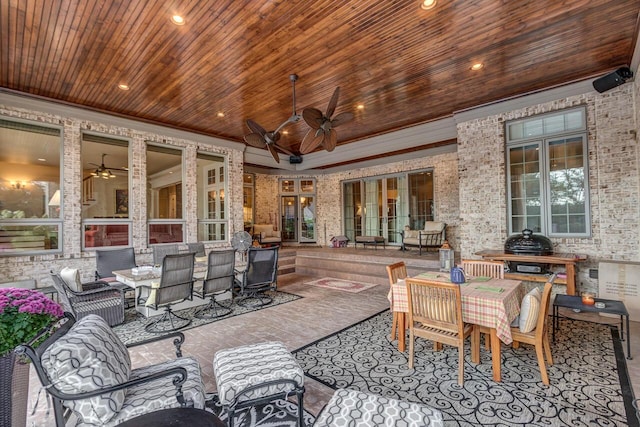 150 Old Woods Dr, Nicholasville, KY 40356 - view of patio / terrace with ceiling fan, outdoor lounge area, and outdoor dining space