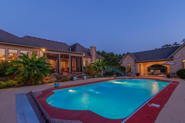 150 Old Woods Dr, Nicholasville, KY 40356 - outdoor pool with a patio area and a sunroom