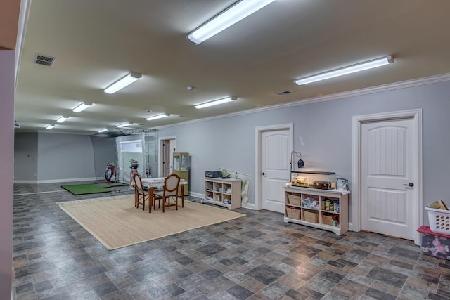 150 Old Woods Dr, Nicholasville, KY 40356 - interior space featuring baseboards, stone finish floors, and crown molding