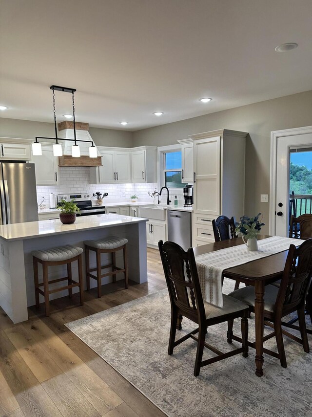 80 Josalyn Ct, Paint Lick, KY 40461 - dining space with wood finished floors and recessed lighting